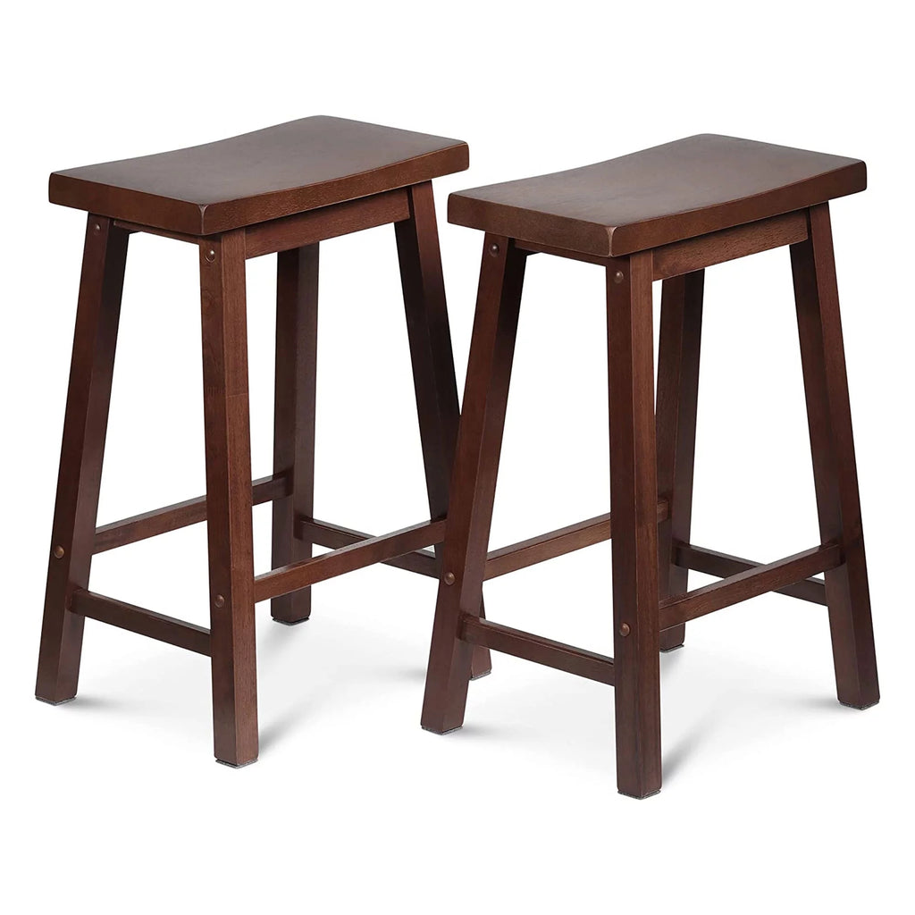 Wood Saddle-Seat Counter Stools Set of 4 O66986