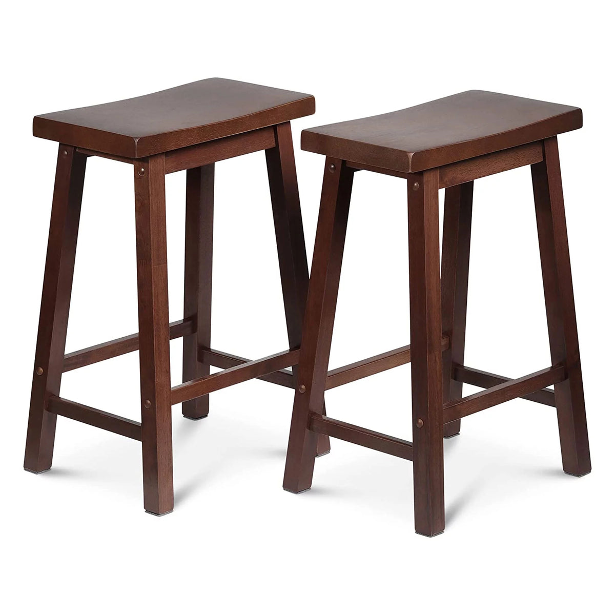 Wood Saddle-Seat Counter Stools Set of 4 O66986