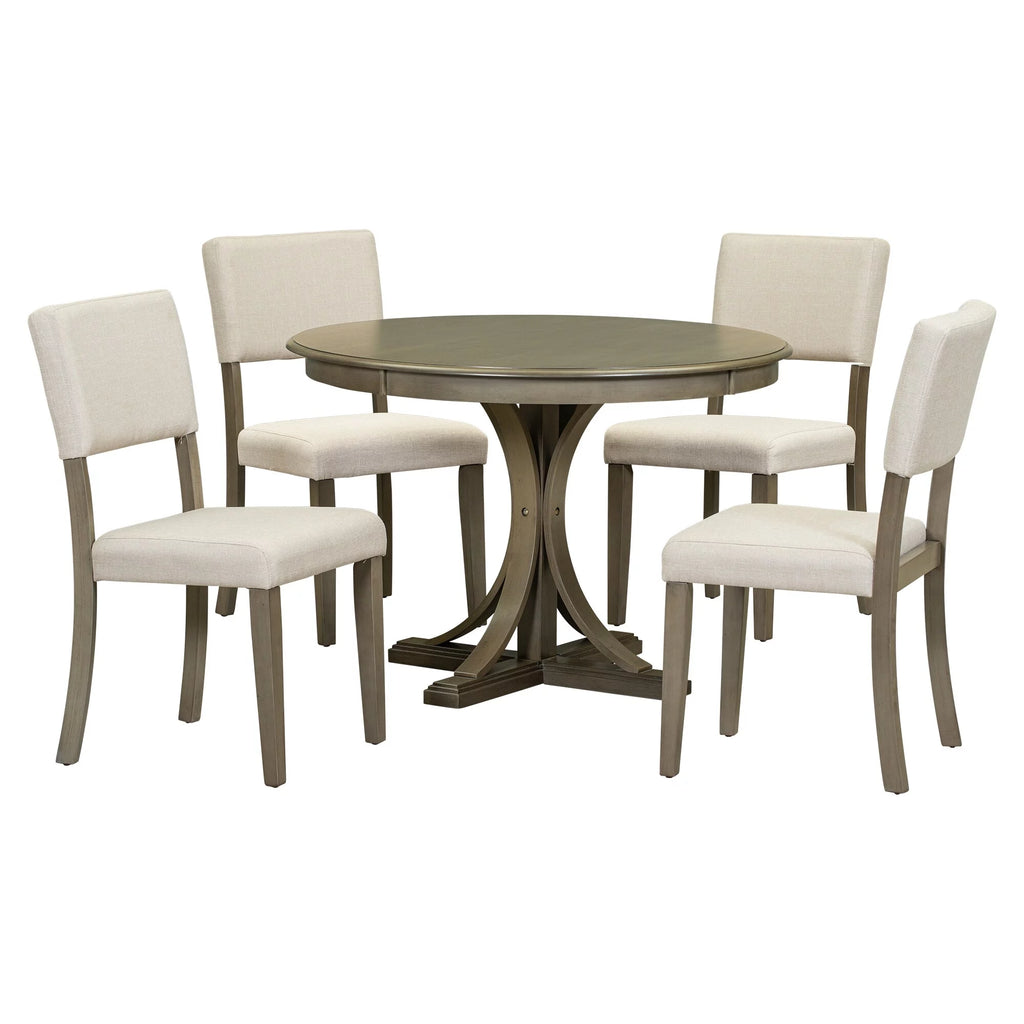 5-Piece Round Dining Table Set with Chairs K32101