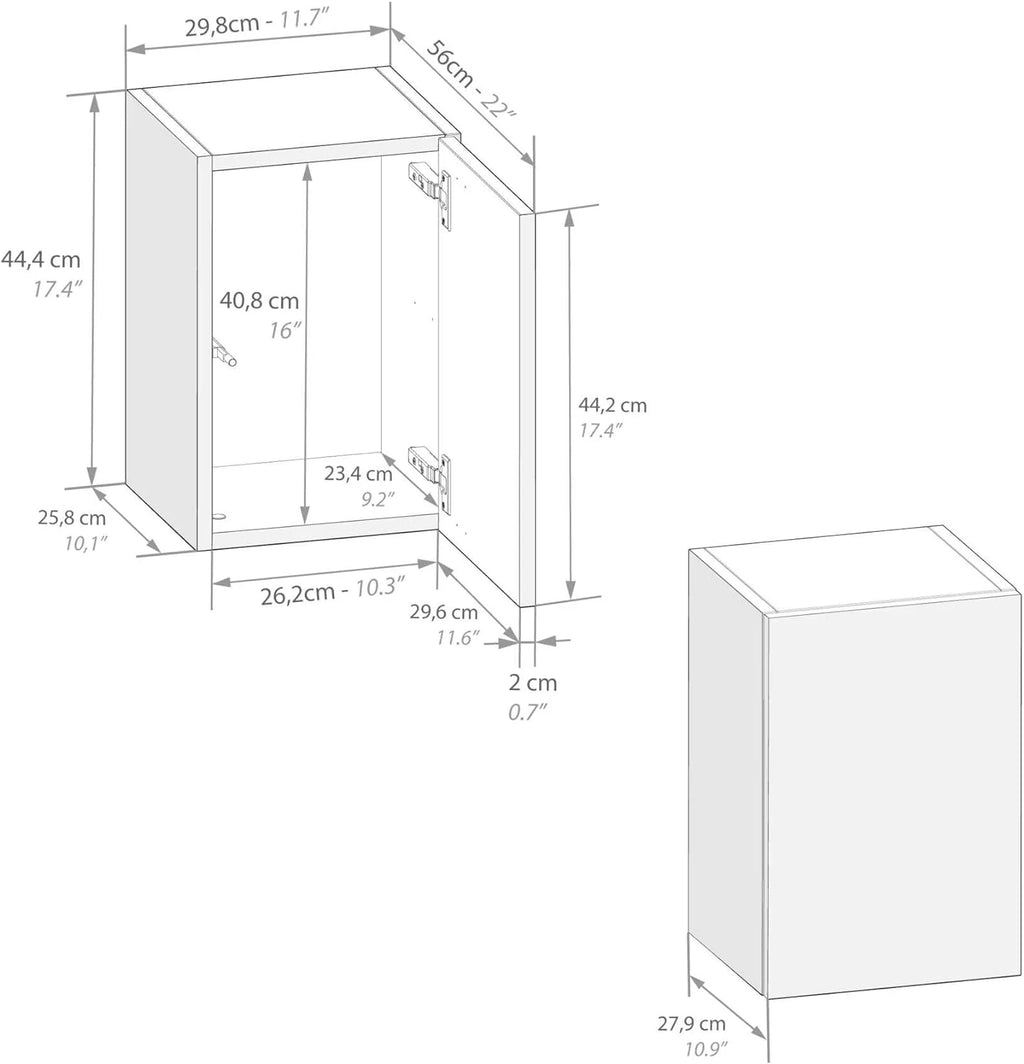 Cube Wall Unit With Door Oak H615642