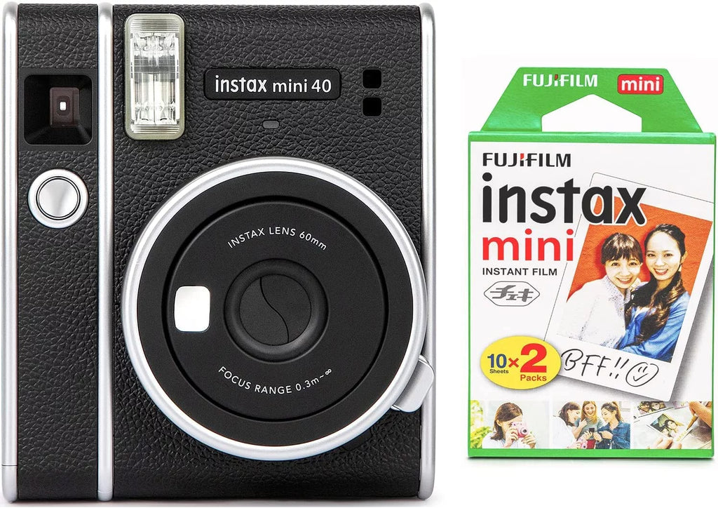 Instax Mini 40 Instant Film Camera Bundle with Color Film Twin Pack B505
