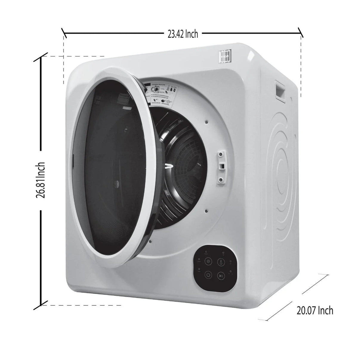 White 3.75 Cu ft Ventless Electric Dryer T3877
