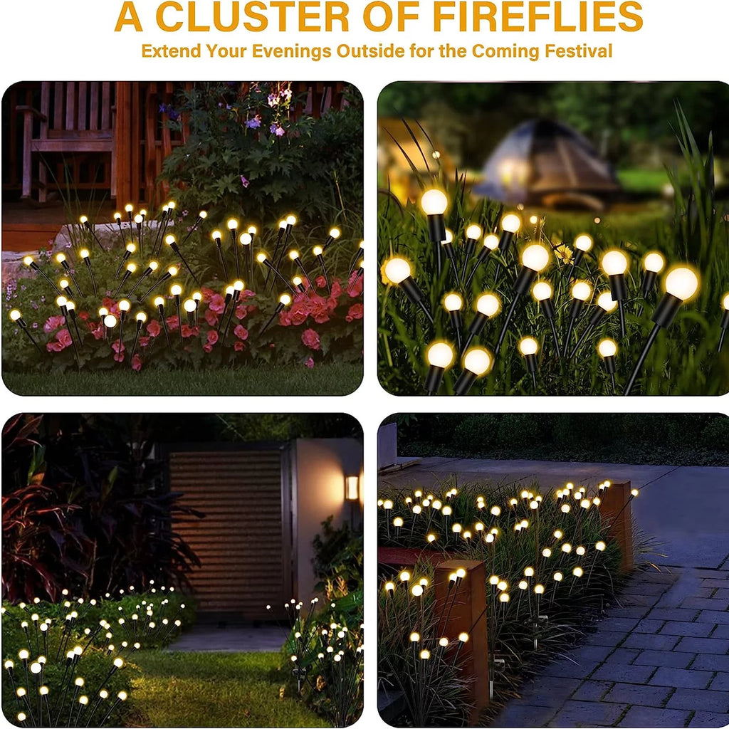 4 Pack 8 LED Solar Powered Waterproof Decorative Garden Lights U456284