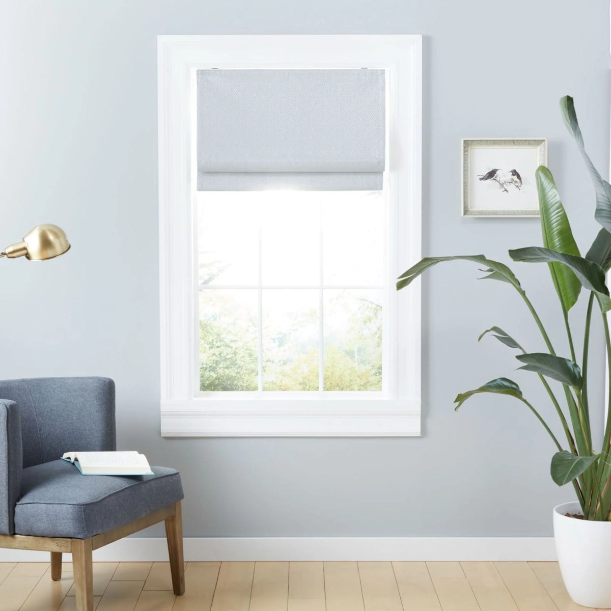 White Blackout Roman Shade N510