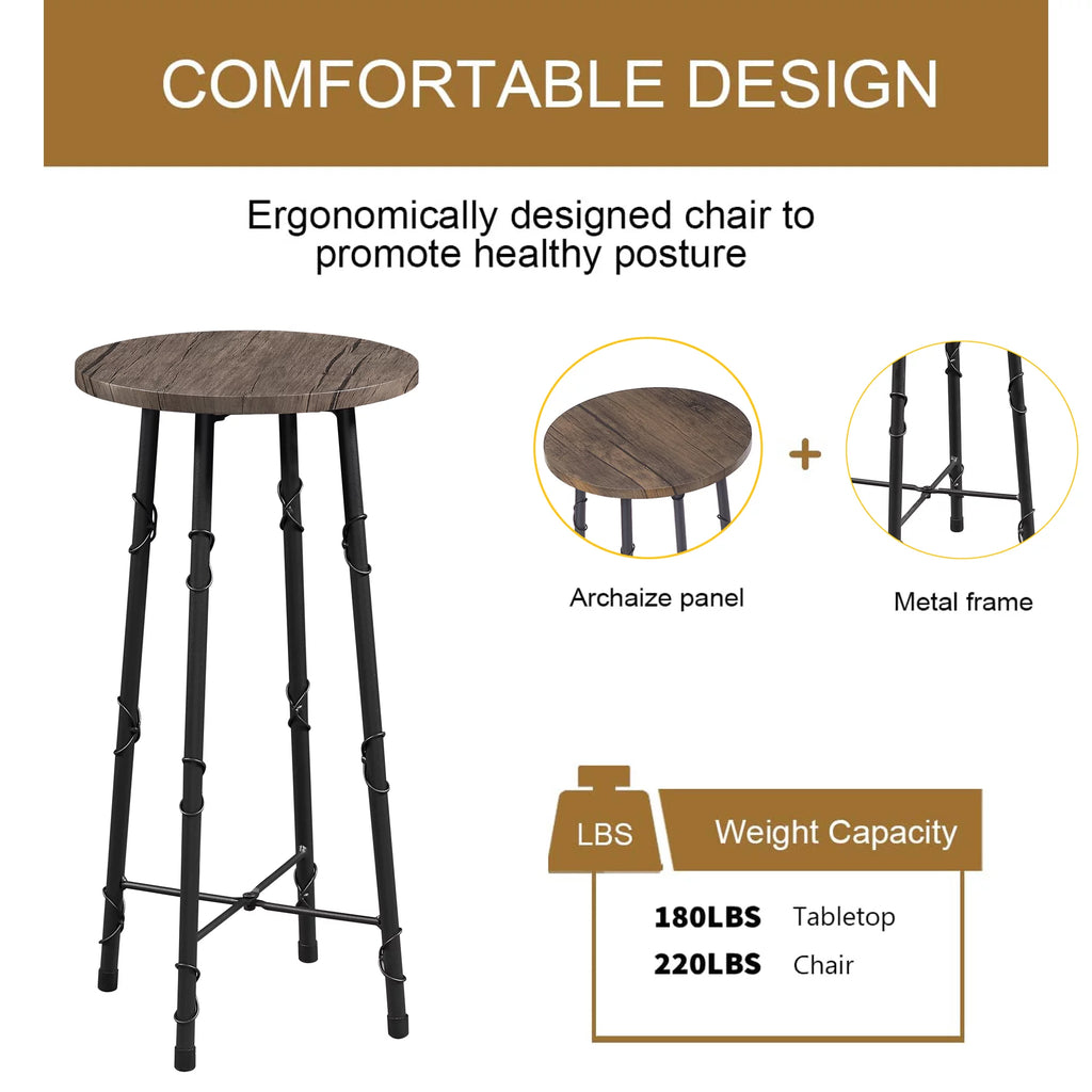 3-Piece Bar Table Set with 2 Stools K216