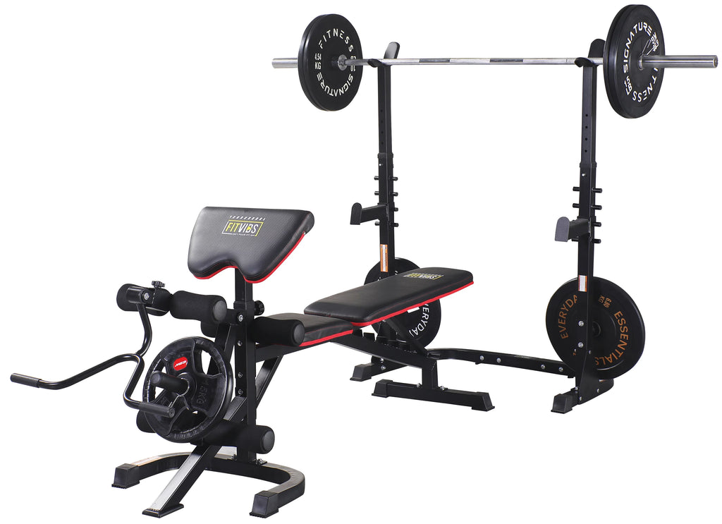 Adjustable Olympic Workout Bench with Squat Rack J73775