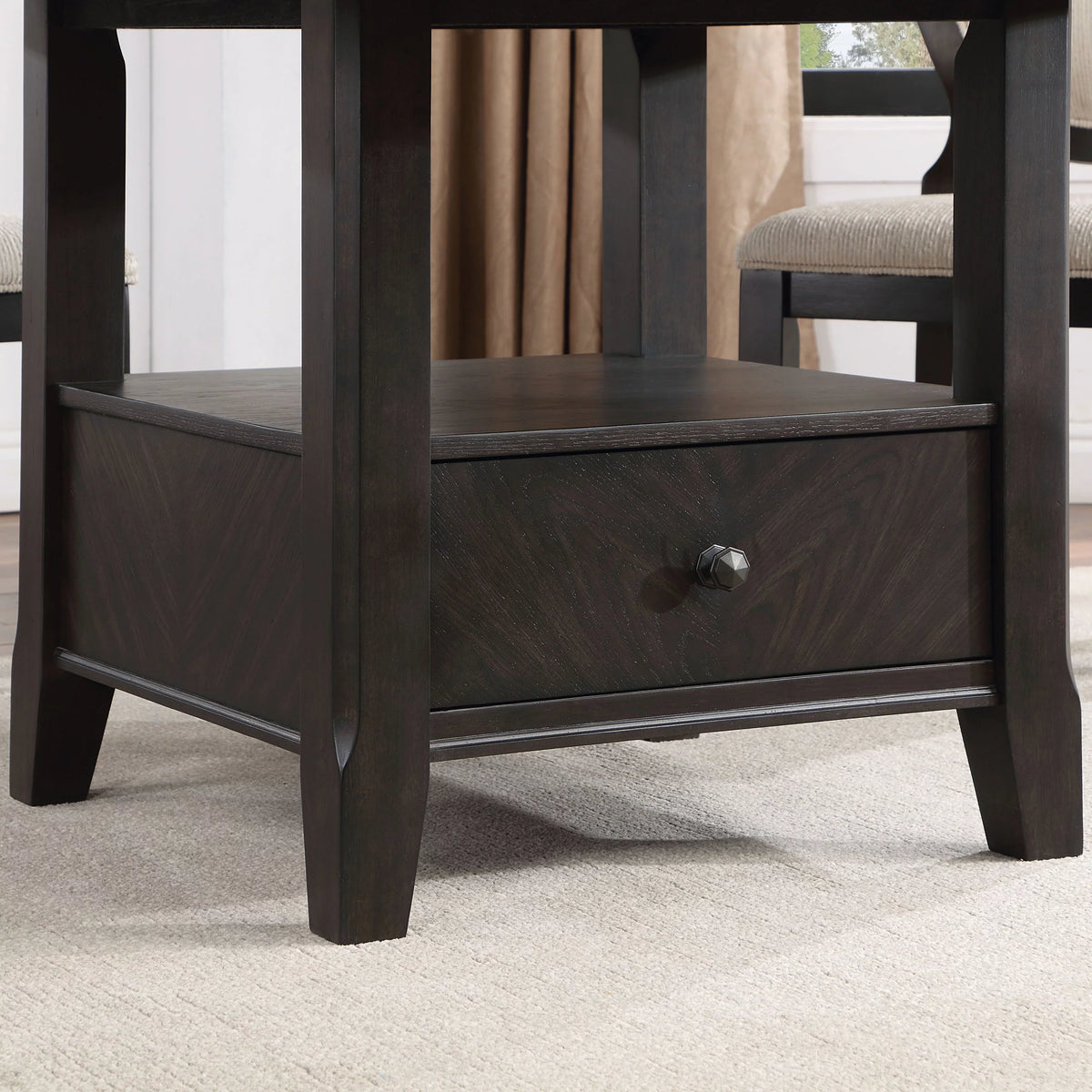 Wood Dining Table with Lazy Susan W5486