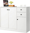 Buffet Cabinet with 2 Drawers 3-Door Adjustable Shelves White M24770