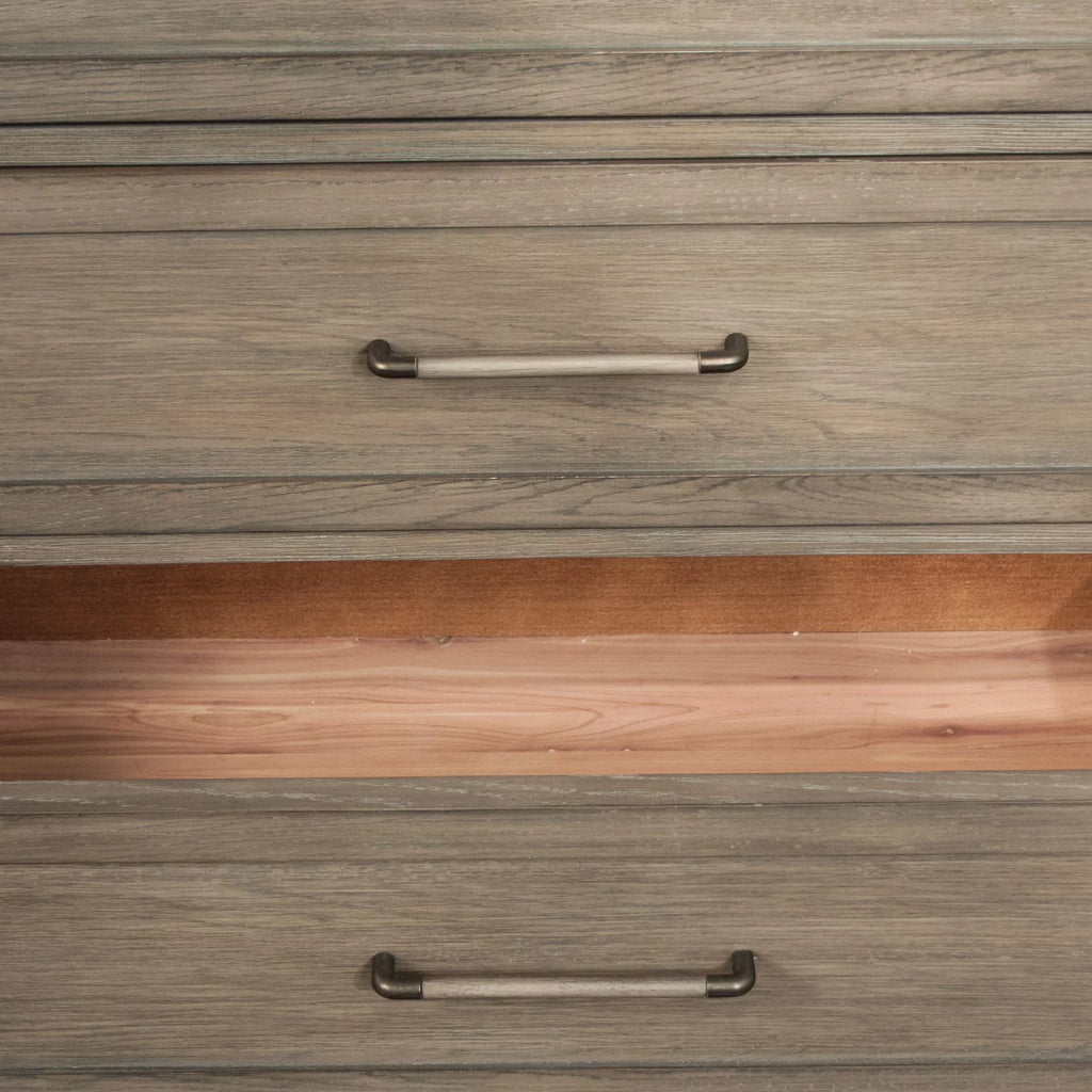 Gray Wash Wood Five Drawer Chest P777018