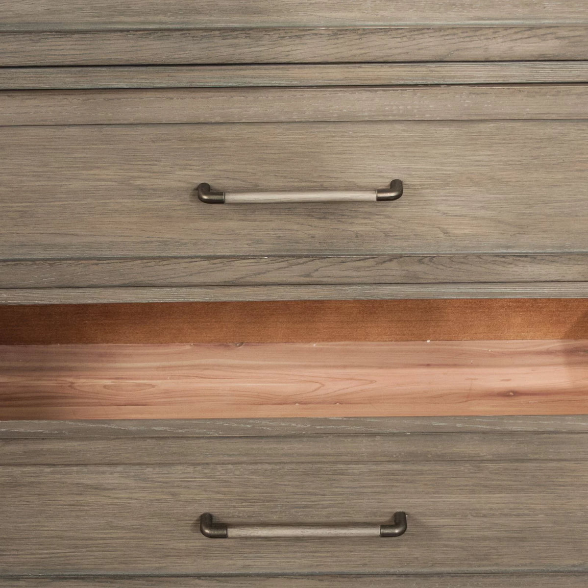 Gray Wash Wood Five Drawer Chest P777018