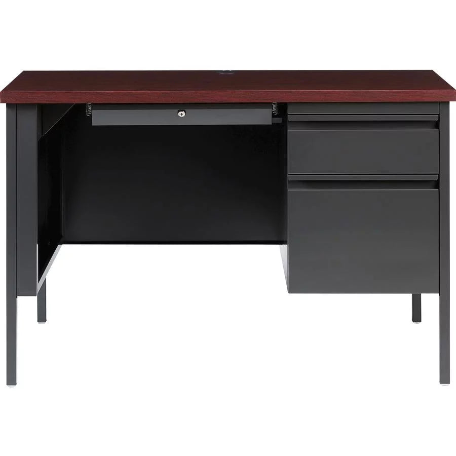 Mahogany Laminate Top Desk with Box and File Drawers W65417