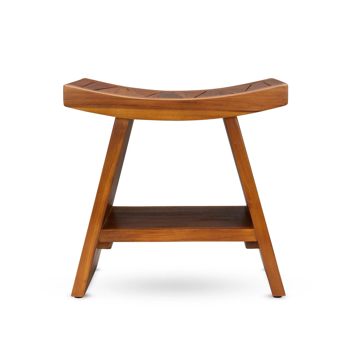 Teak Shower Stool with Shelf J135049