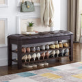 Black Shoe Storage Bench with Cushion N27349