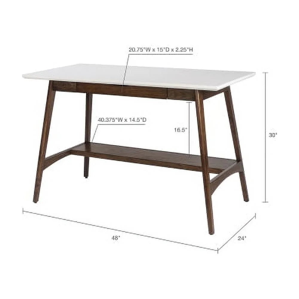 Off White Pecan Wood Desk P550