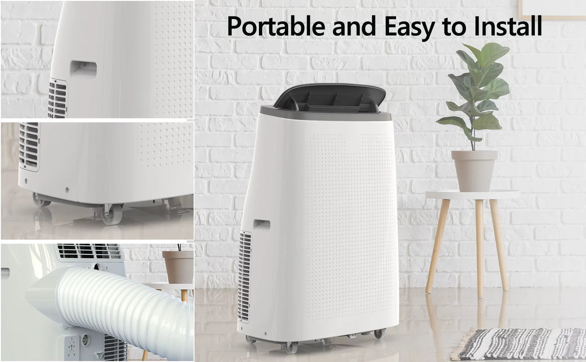 Portable Air Conditioner 14,000 BTU with Remote Control Grey O426899