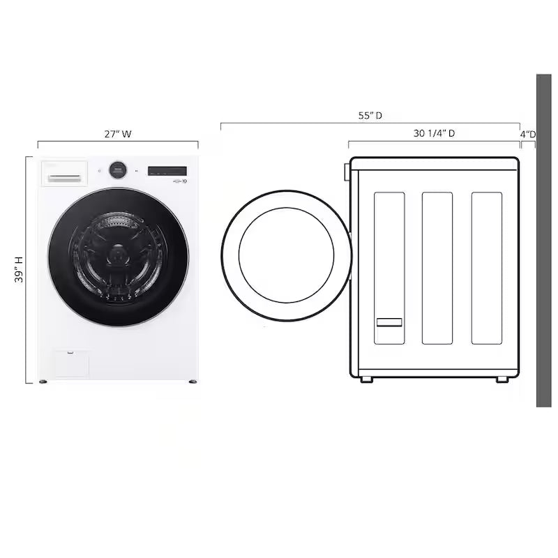4.5 cu. ft. White Smart Front Load Washer with Steam I26912