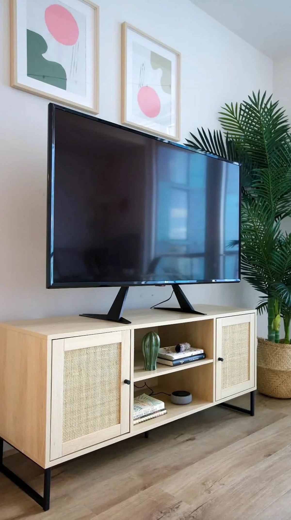 Oak TV Stand with Doors V48932