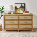 6 Drawer Dresser, Light Honey Finish M817