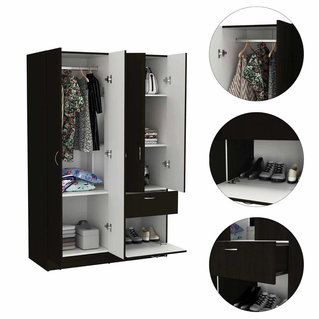 Black White Armoire C617