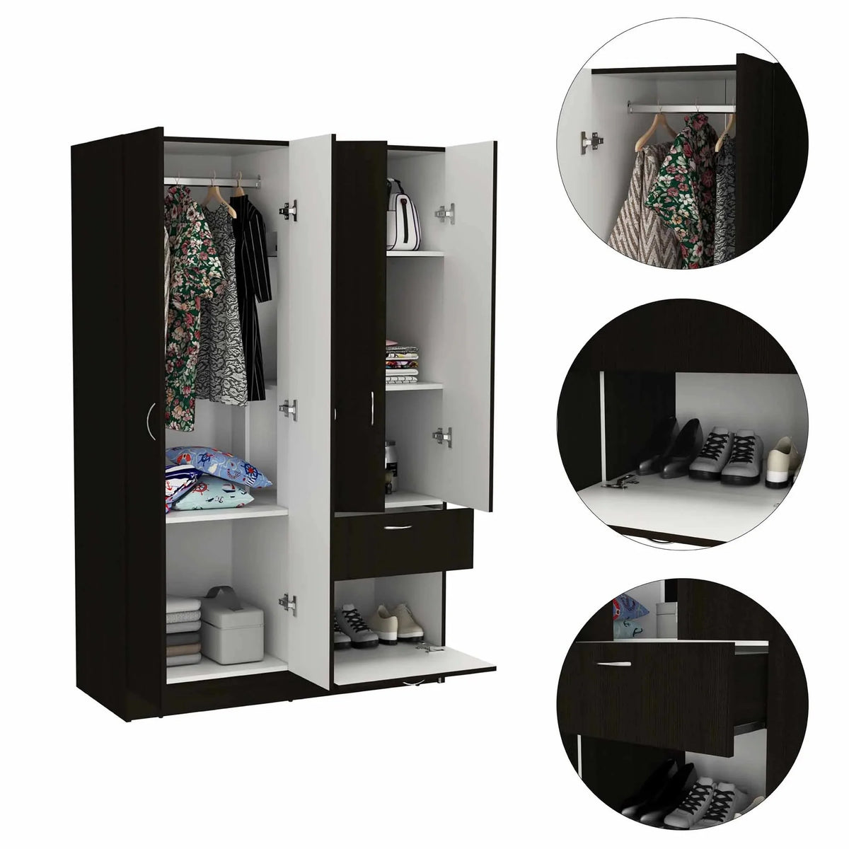 Black White Armoire C617