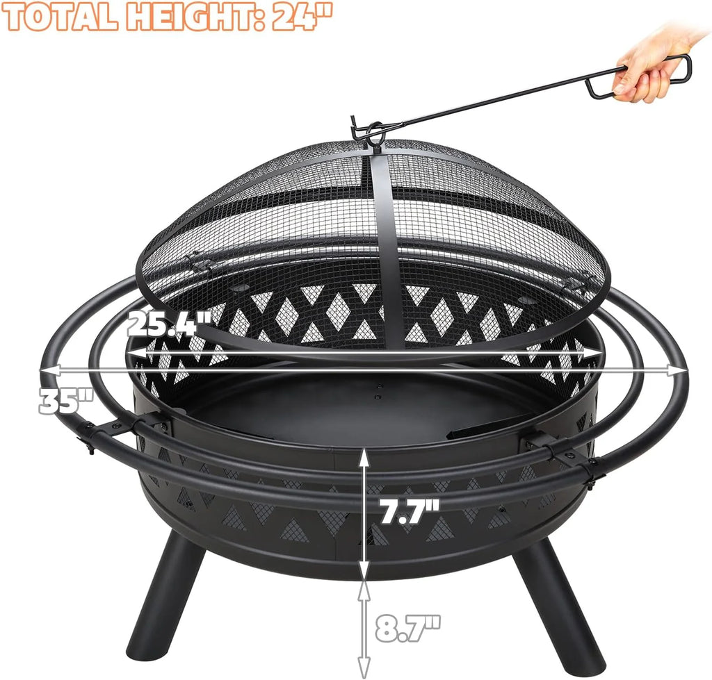 35 inch Metal Wood Burning Fire Pit N4861