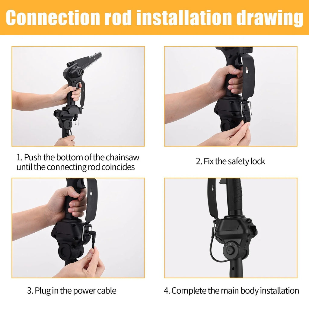 2-in-1 Cordless Pole Saw and Mini Chainsaw with 2 Batteries I5775
