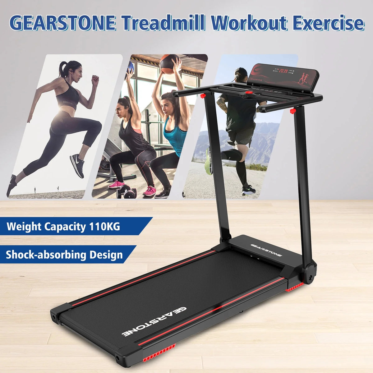 Foldable Electric Treadmill with LCD Monitor I755