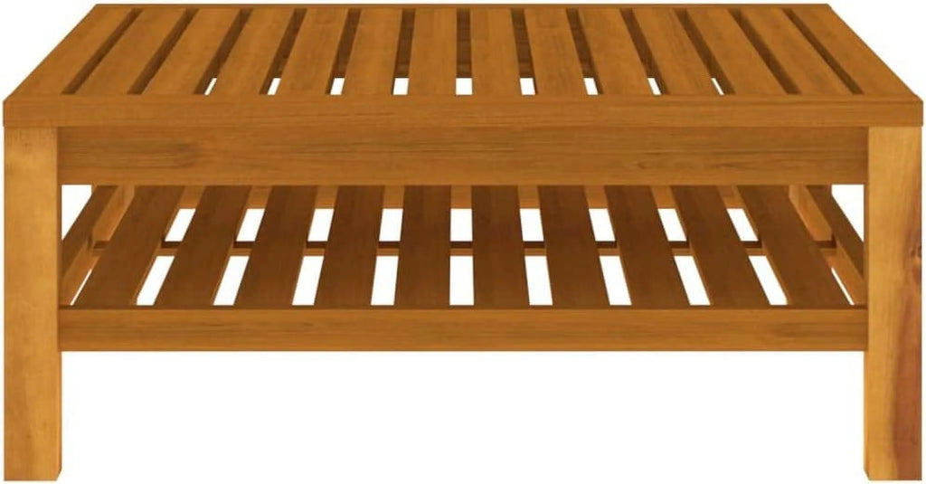 Patio Chairs with Tea Table and Cushions Solid Acacia Wood A686182