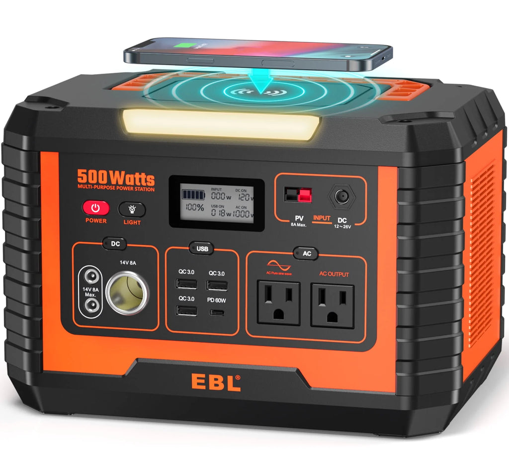 500W Portable Solar Generator Lithium Battery Backup G683998
