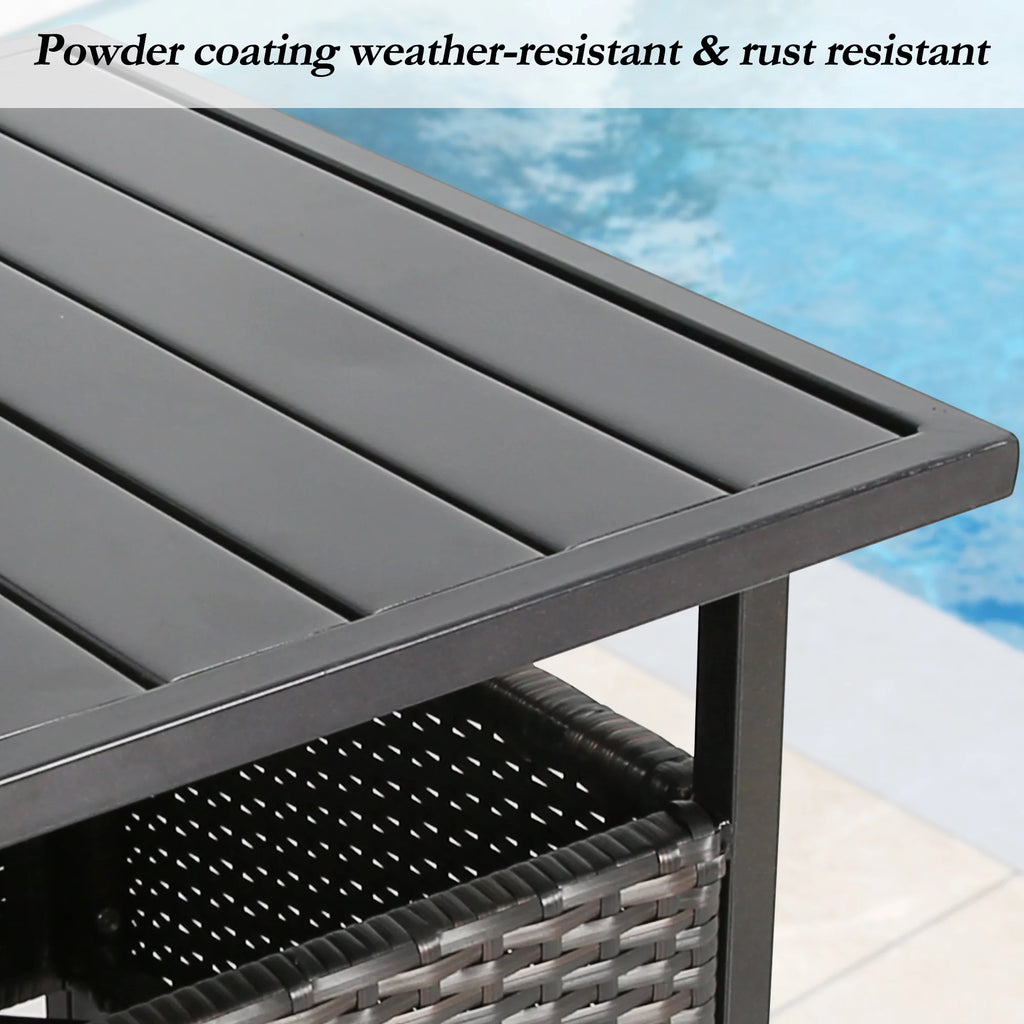 PE Wicker Umbrella Side Table Stand C226