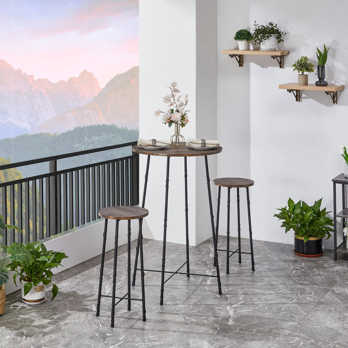 3-Piece Bar Table Set with 2 Stools K216