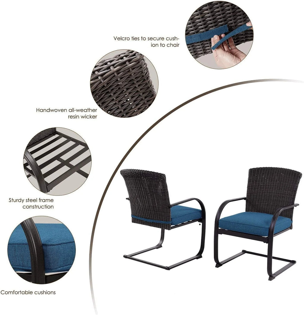 2 Piece Outdoor Wicker Dining Chairs Set of 2 with Cushions K818878