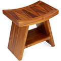 Teak Shower Stool with Shelf J135049