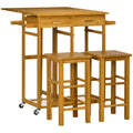 Breakfast Cart Table and Chair Set Kitchen Island with Seating Y230