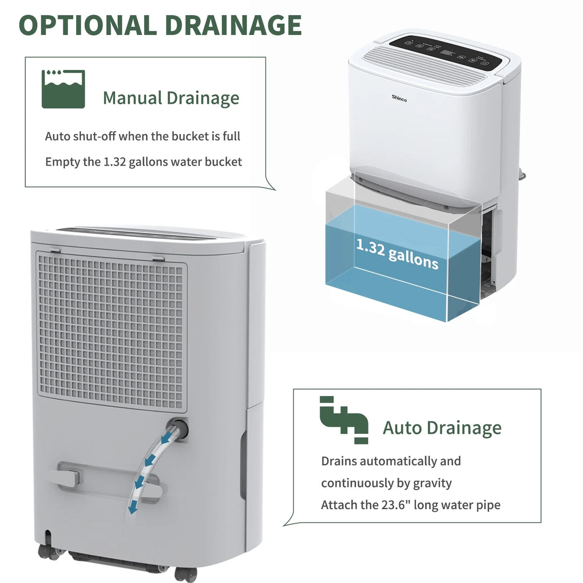 120-Pint Dehumidifier with Drain Hose W7655