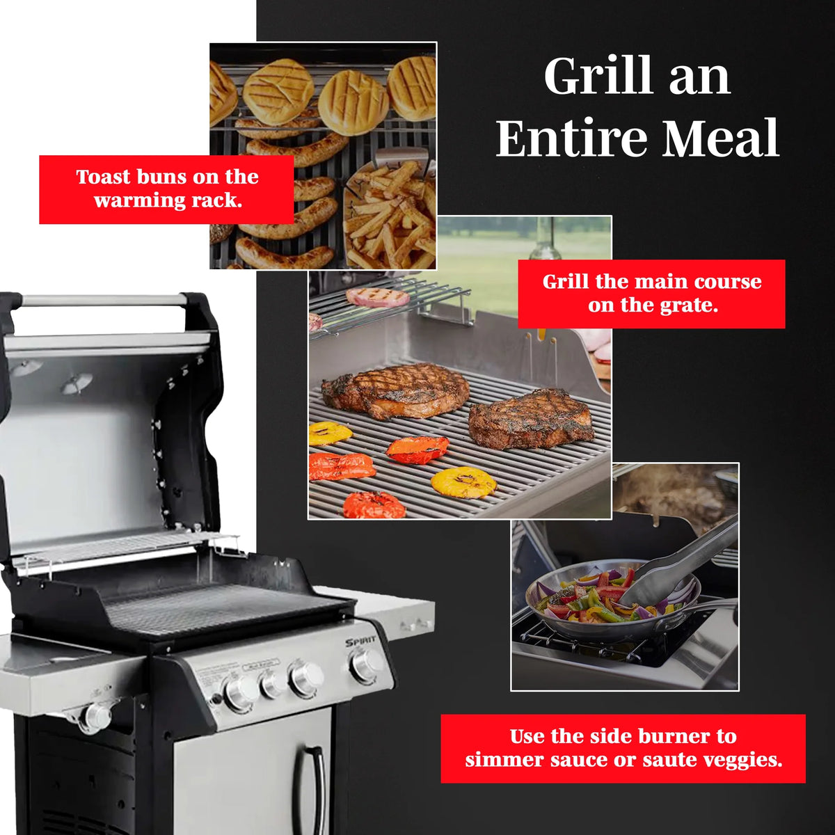 Stainless Steel 3 Burner Liquid Propane Gas Grill B213457