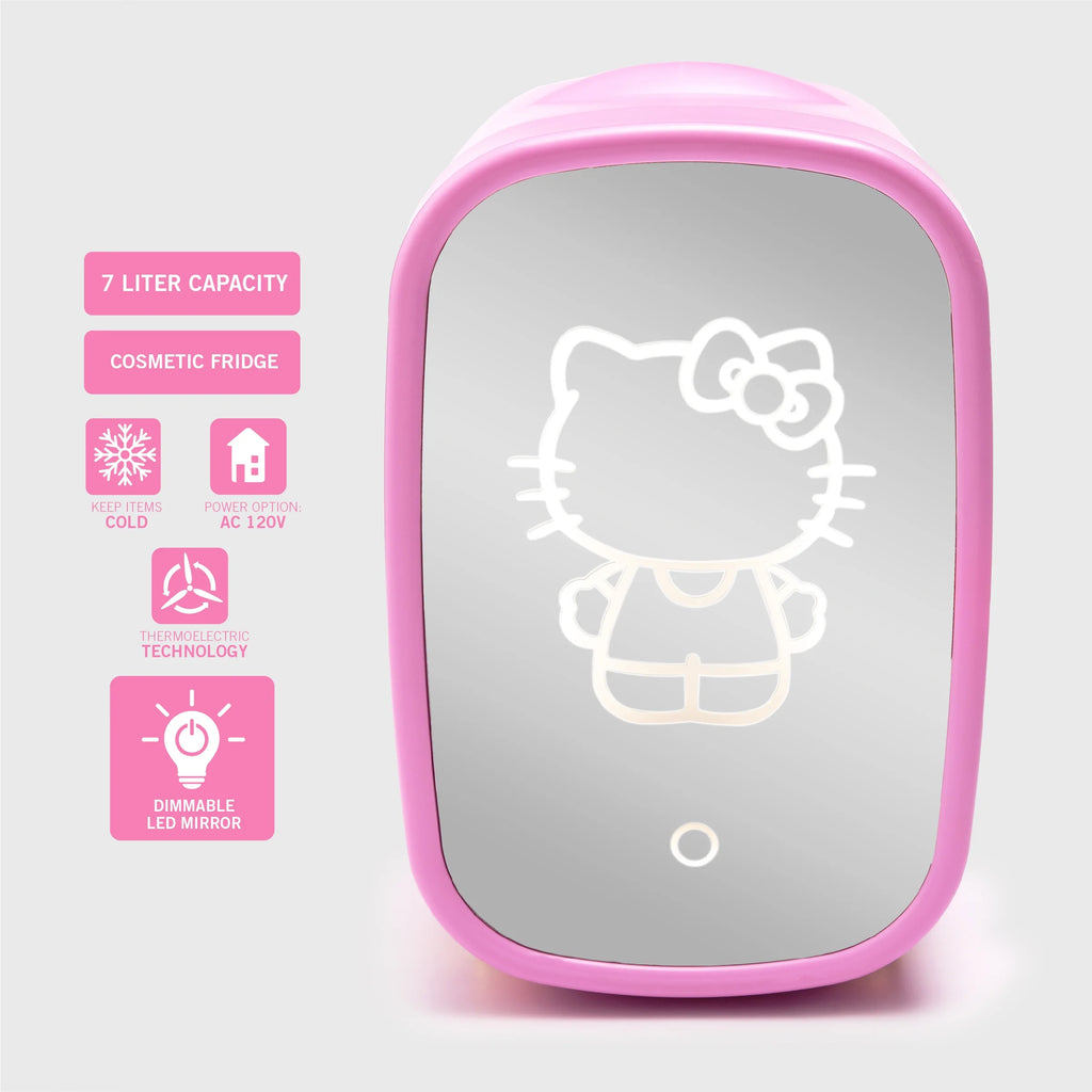 Pink Mini Fridge 7L with Light Up Mirror U495