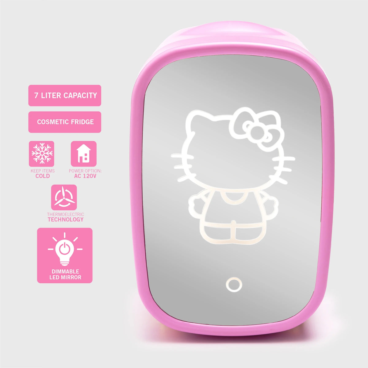 Pink Mini Fridge 7L with Light Up Mirror U495