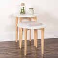 White and Natural Nesting Tables L14302