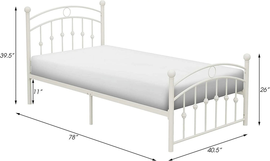 White Metal Platform Bed J454031