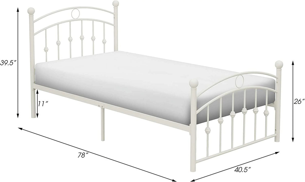 White Metal Platform Bed J454031