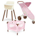 14-Inch Baby Doll Nursery Playset with High Chair, Playpen & Jogger Stroller D4828