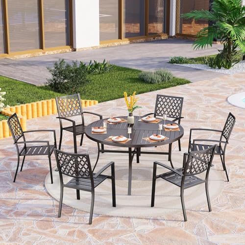 Black Set of 2 Metal Patio Dining Chairs C1040