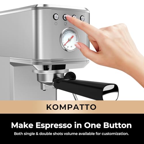 Slim 20 Bar Semi Automatic Espresso Machine with Milk Frother V254