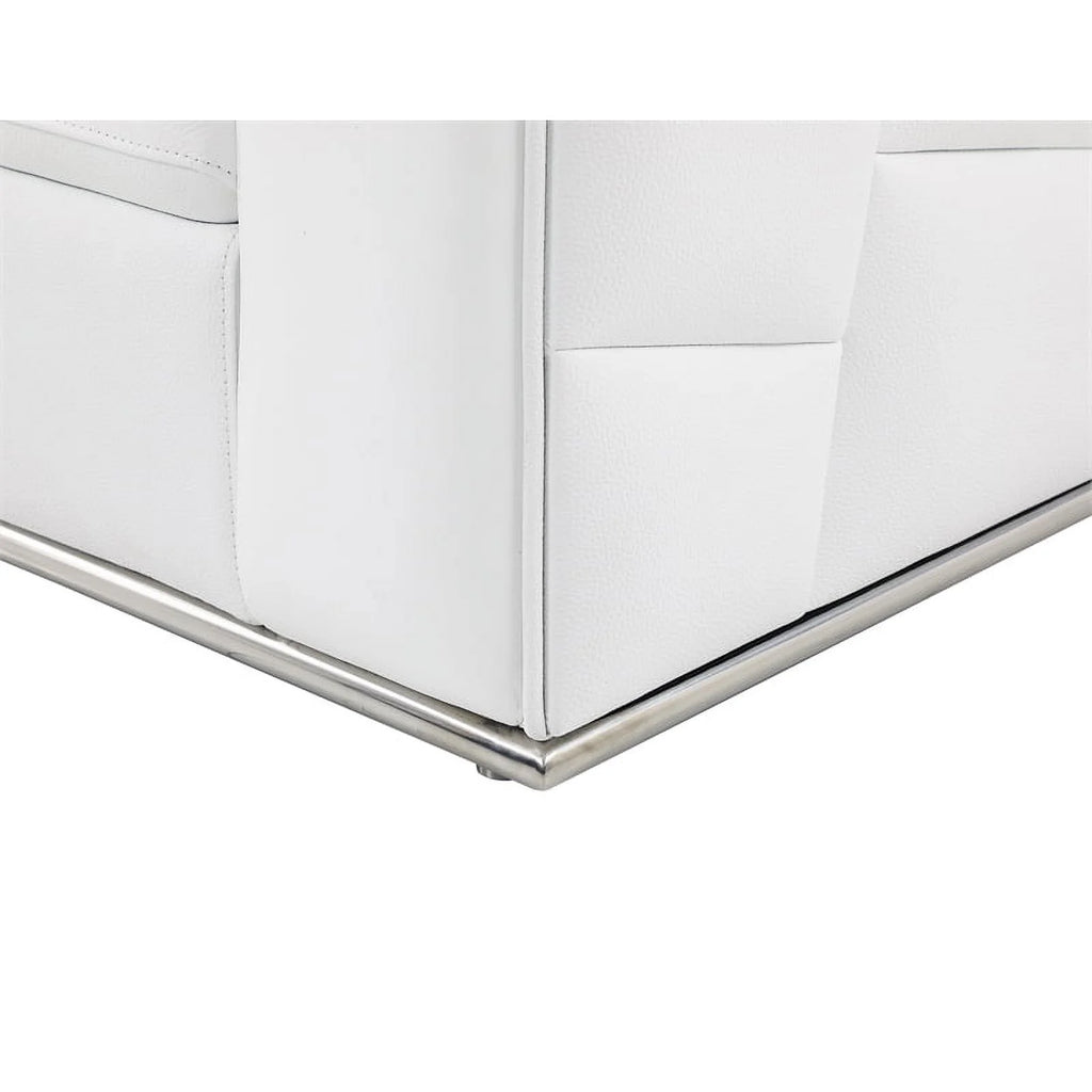 White Italian Top Grain Leather Sectional O298