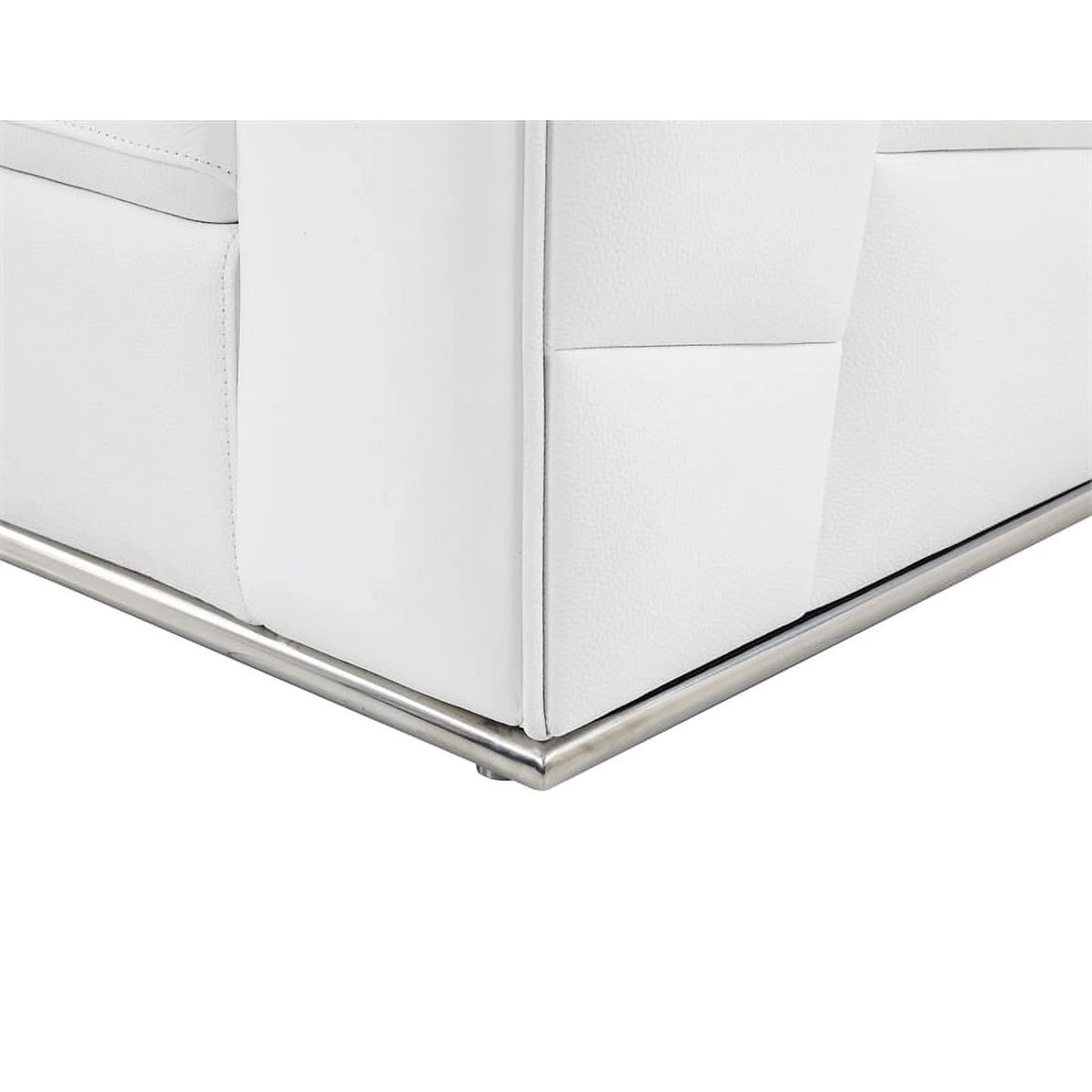 White Italian Top Grain Leather Sectional O298