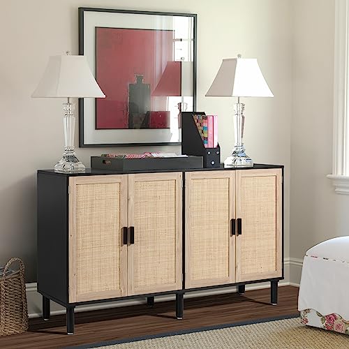 Black Rattan Sideboard Buffet Cabinet R9452