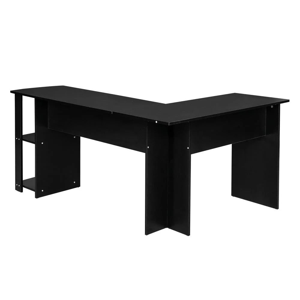 L Shaped Wood Corner Desk with Bookshelves B770732
